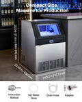 Commercial Ice Maker Machine, 300 Lbs/24h With 85 Lbs Storage