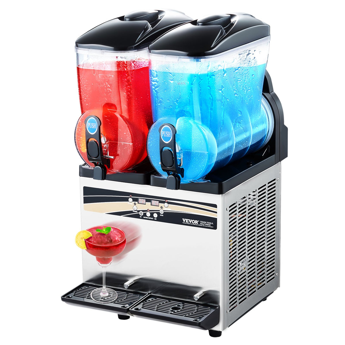 Commercial Slushy Machine 15Lx2 Tank Margarita Smoothie Frozen Drink