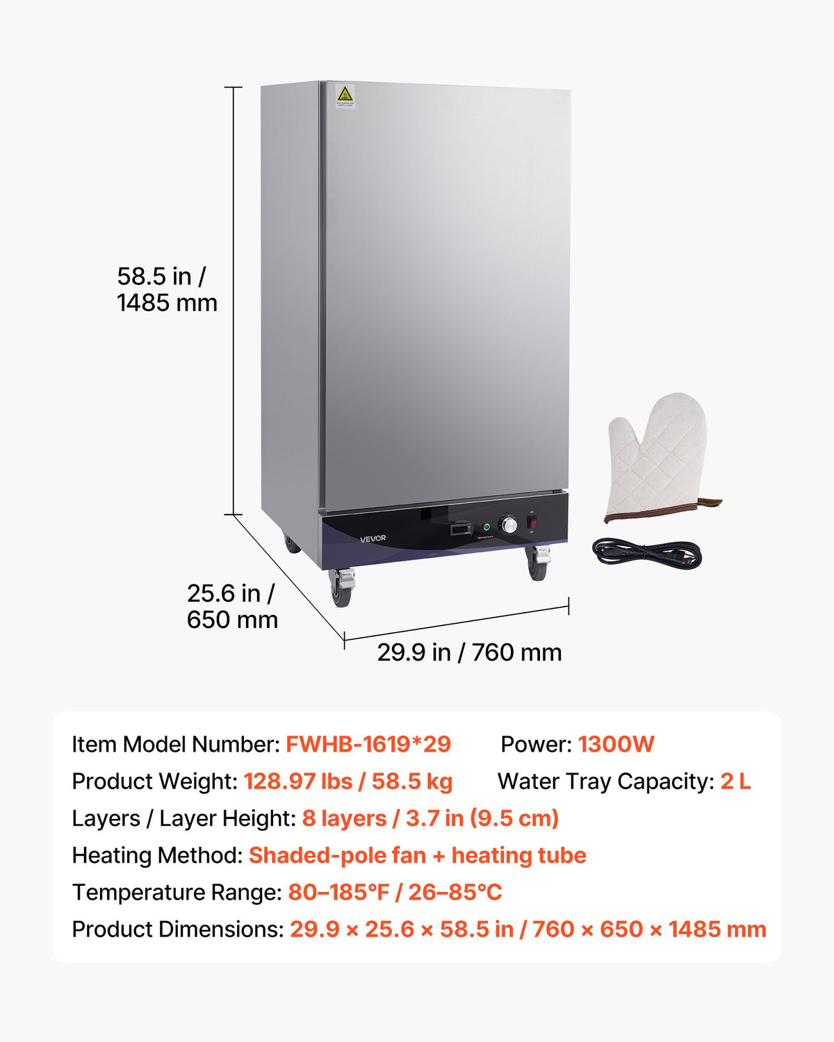 Electric Hot Box Food Warmer, 8-Tier Commercial Warming Cabinet