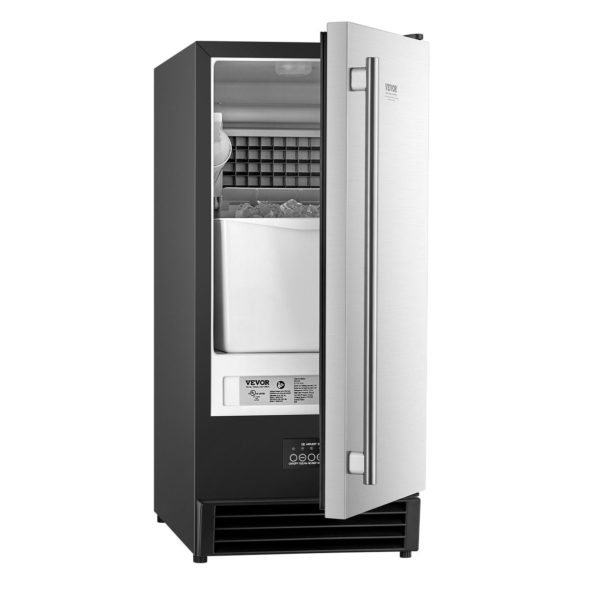 Undercounter Built-in Ice Maker Machine 50 Lbs/Day W/ Drain Pump