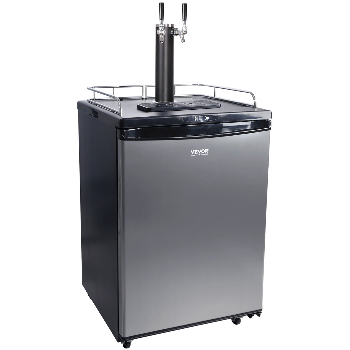 Beer Kegerator, Dual Tap Draft Beer Dispenser, Full Size Keg