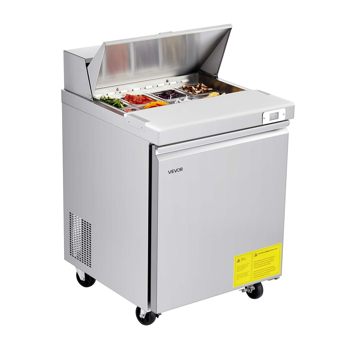 Commercial Refrigerated Sandwich Prep Worktable Stainless Steel Single