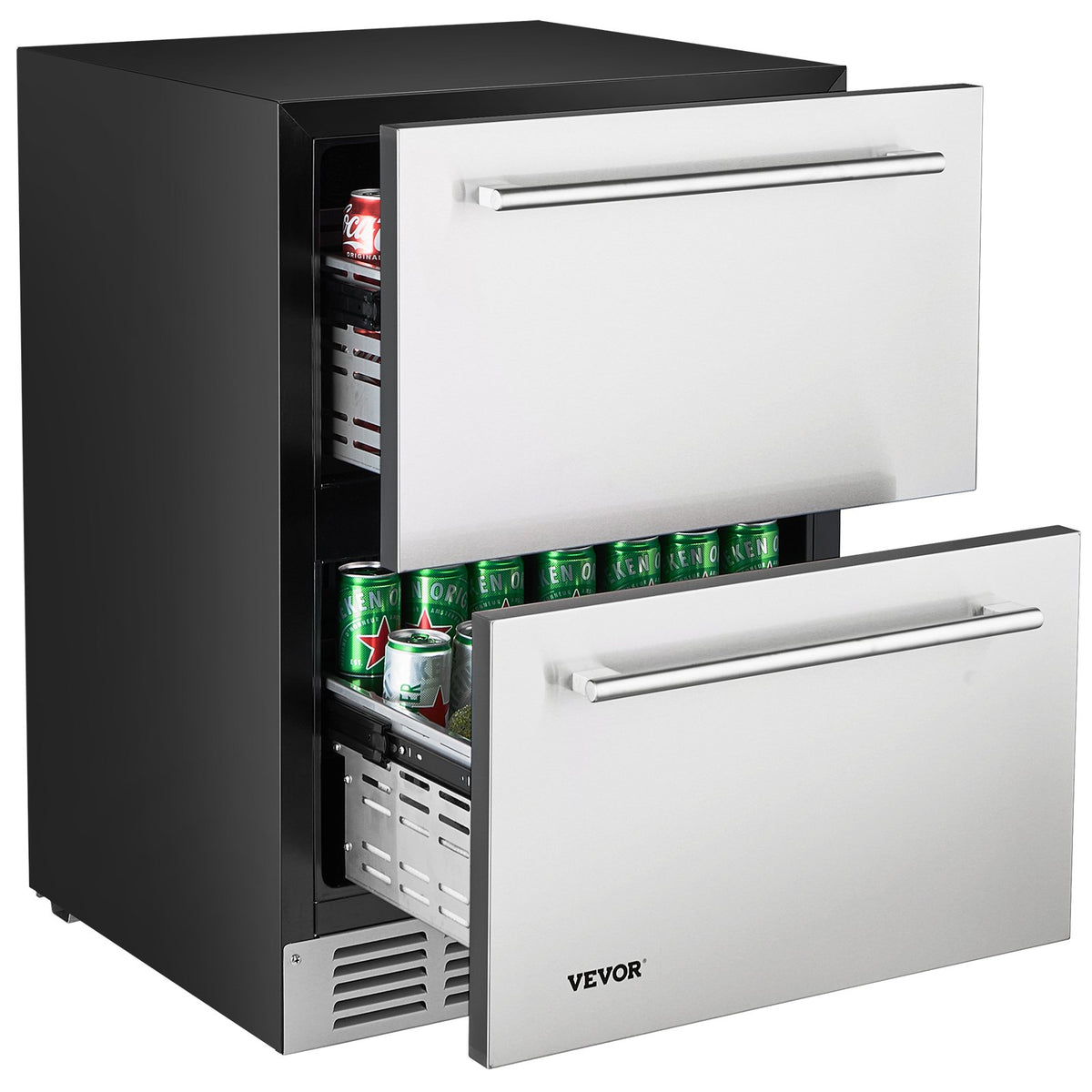 24 Inches Drawer Refrigerator Stainless Steel Dual Drawer Fridge