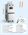 Commercial Ice Cream Machine, 34-44L/H Yield, Dual-Compressor